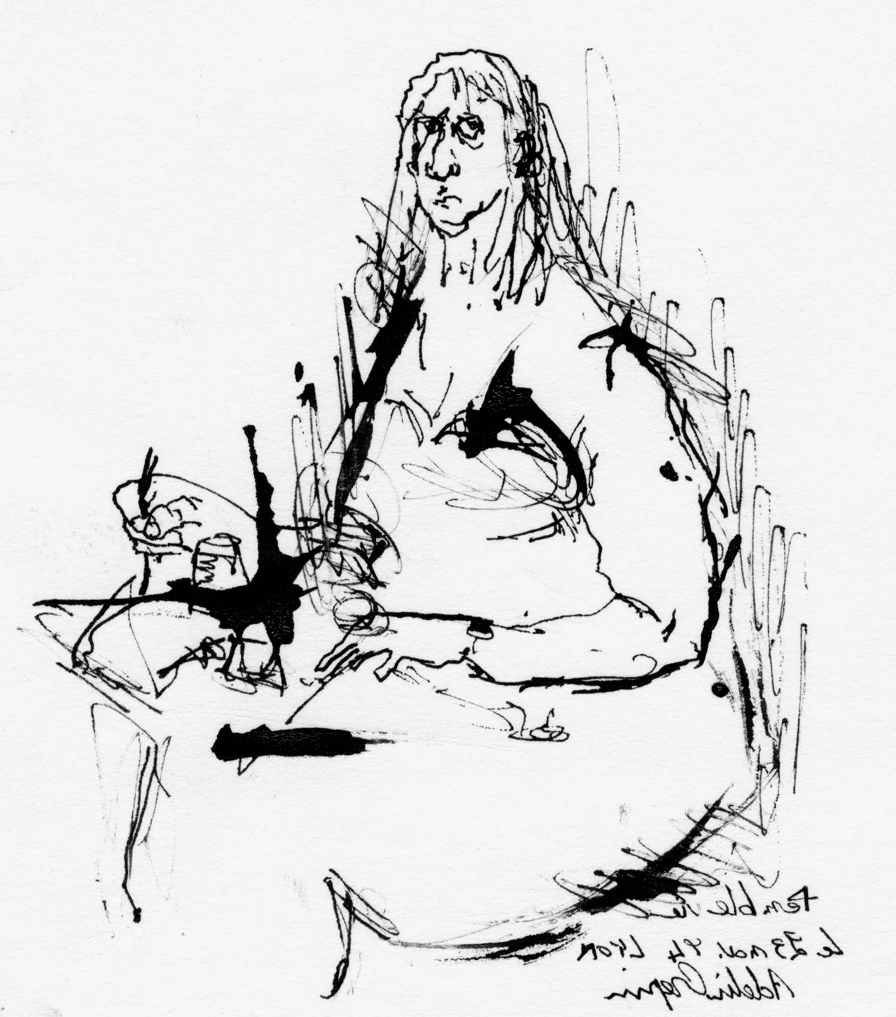 fem assise dessinant