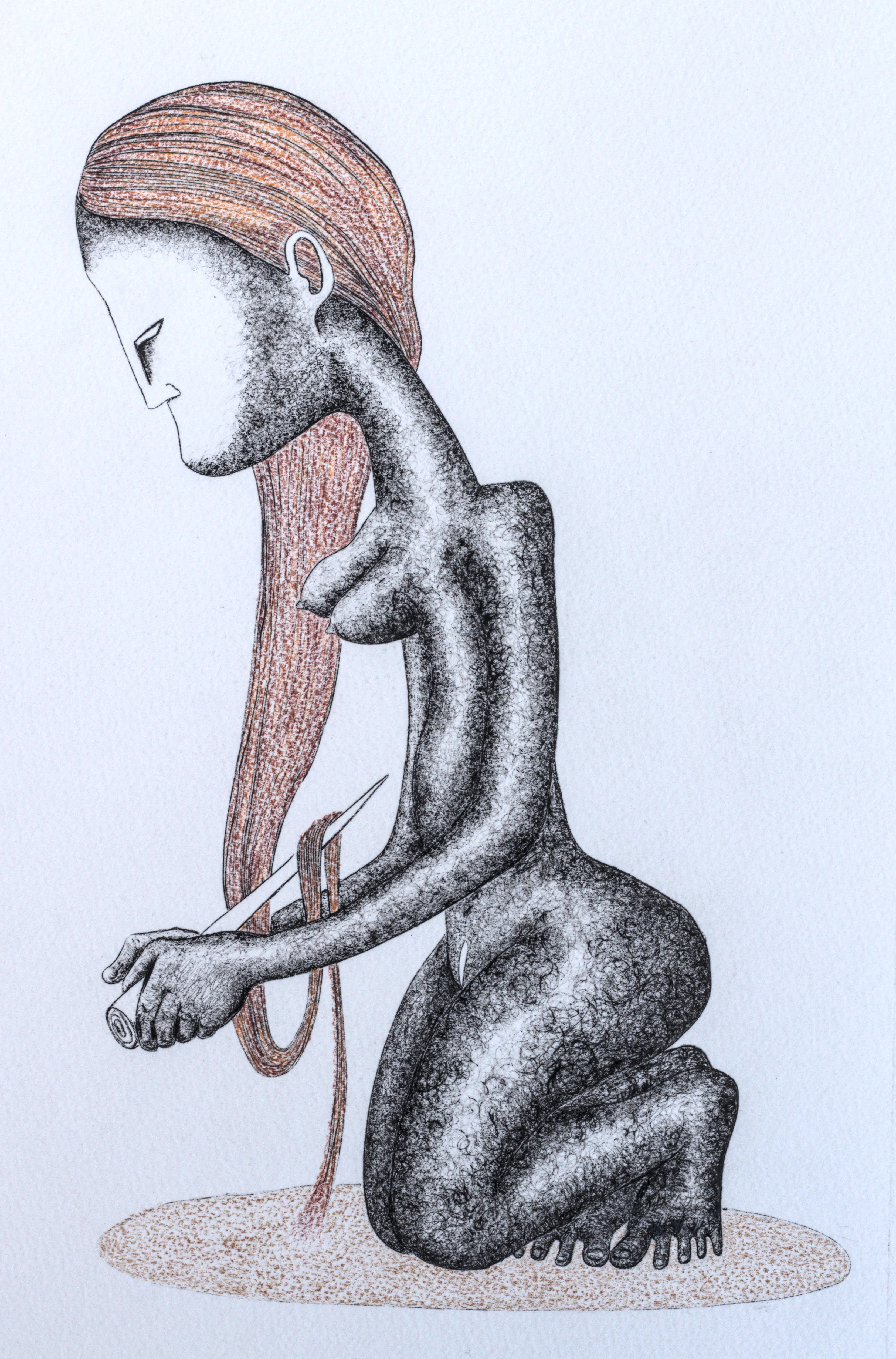 femme agenouillée