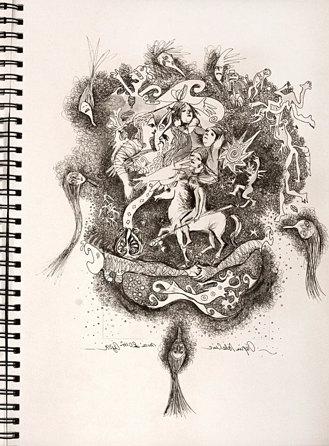 gravure retravailée cavalier